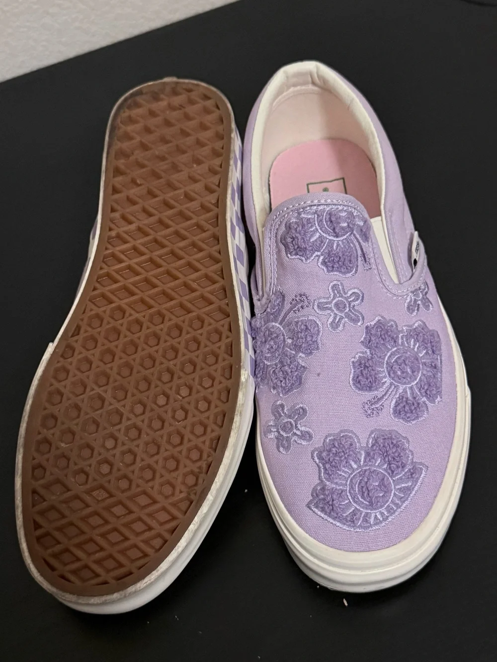 Vans Emma Mulholland On Holiday Classic Slip-On M  7 , W 8.5. Purple Floral Chen